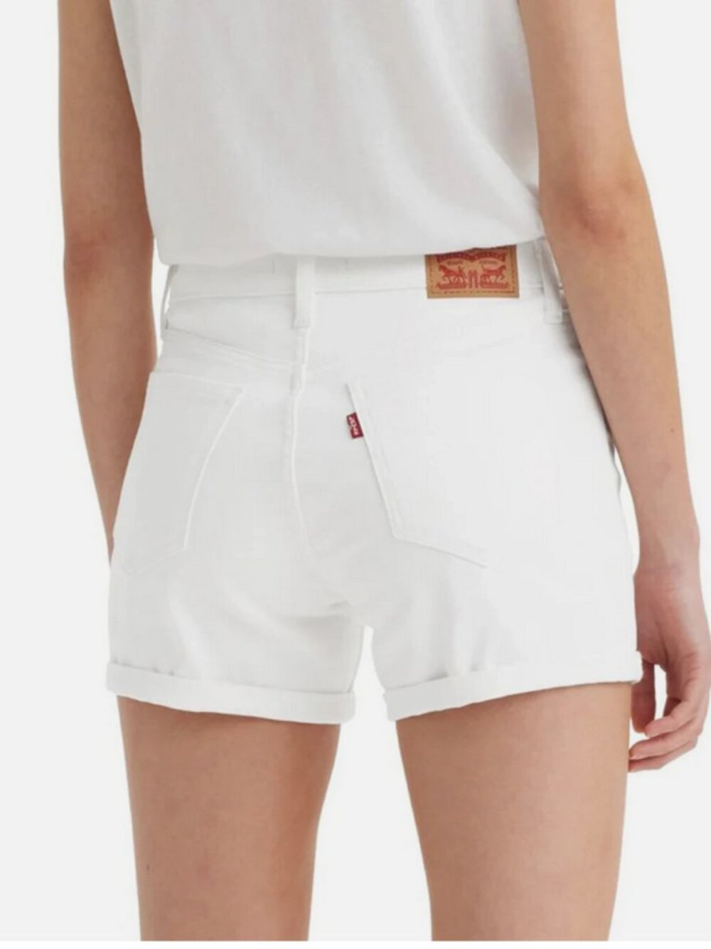 Levi’s Mid-Length Slim Fit Shorts Size 31 NWT Mid Rise Denim - White Color - NWT